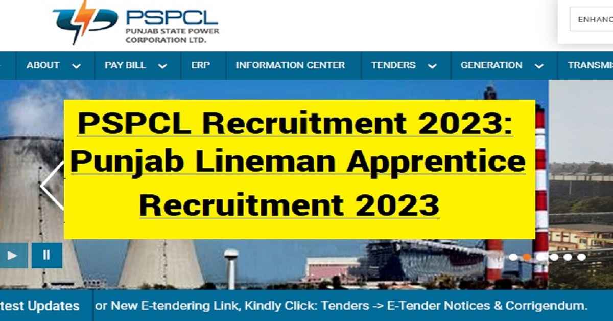 PSPCL Recruitment 2023 Punjab Lineman Apprentice Recruitment 2023